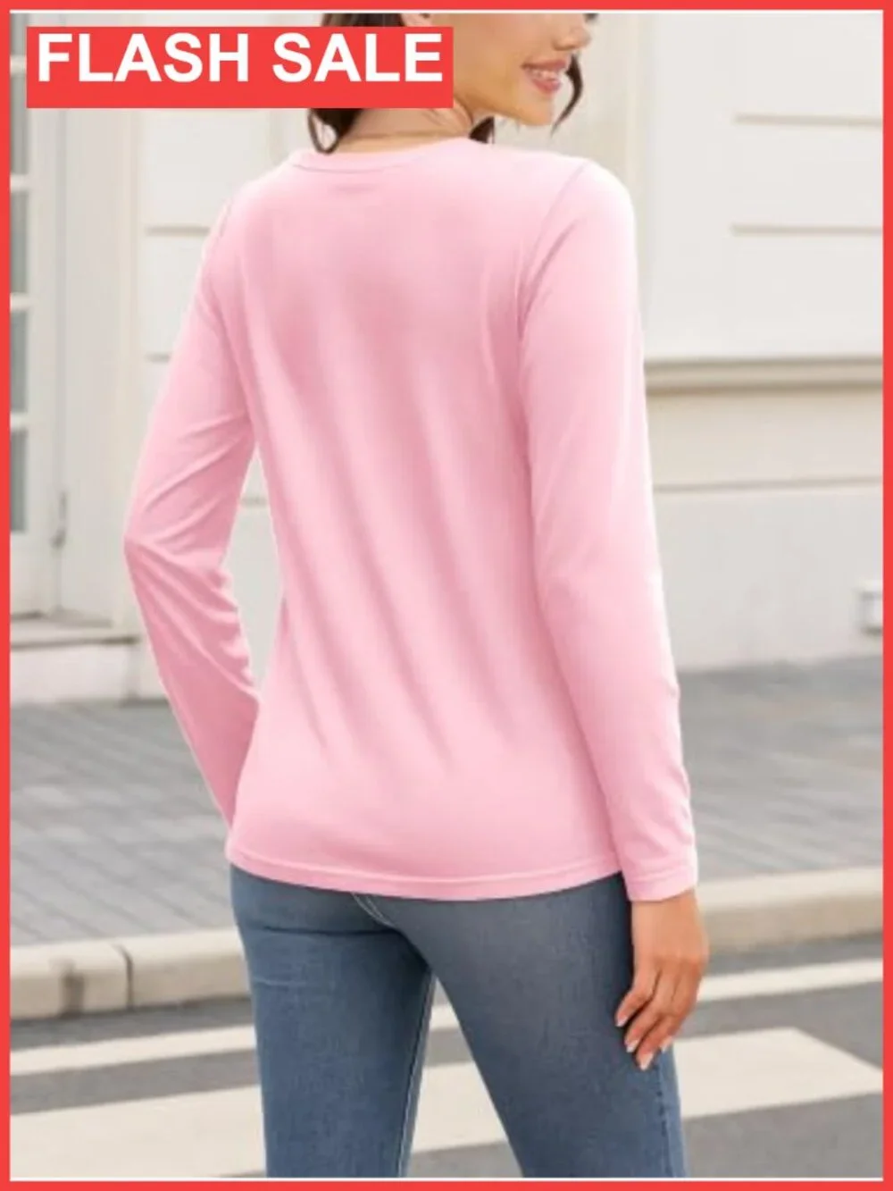 SMENG Womens Cotton Blend Long Sleeve Crewneck Tee